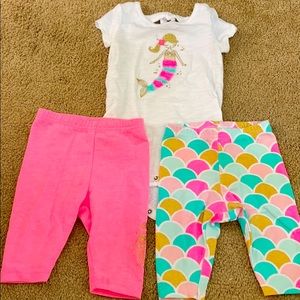 Little Mermaid baby girl matching set